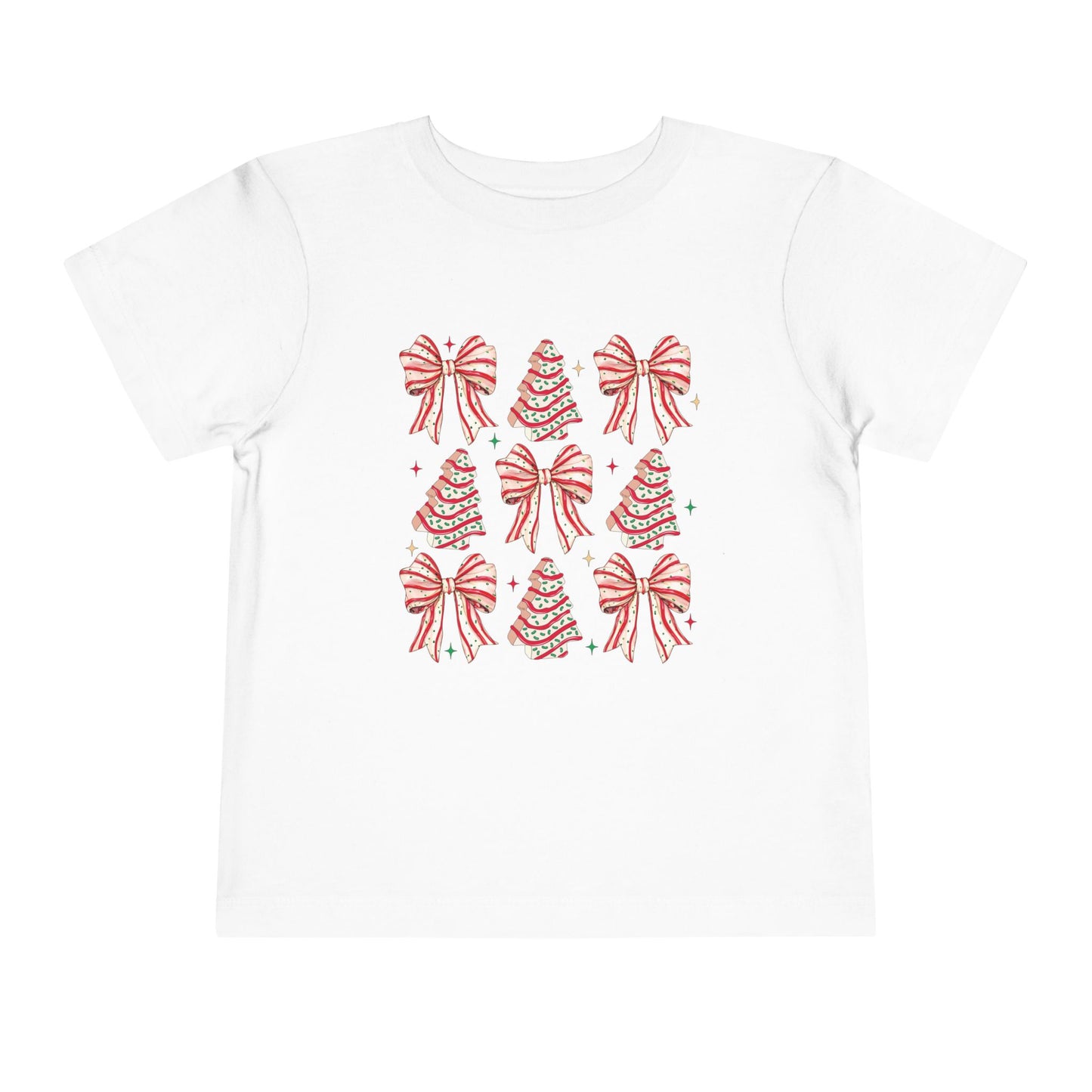 Toddler Tee Christmas Tree Cakes and Bows