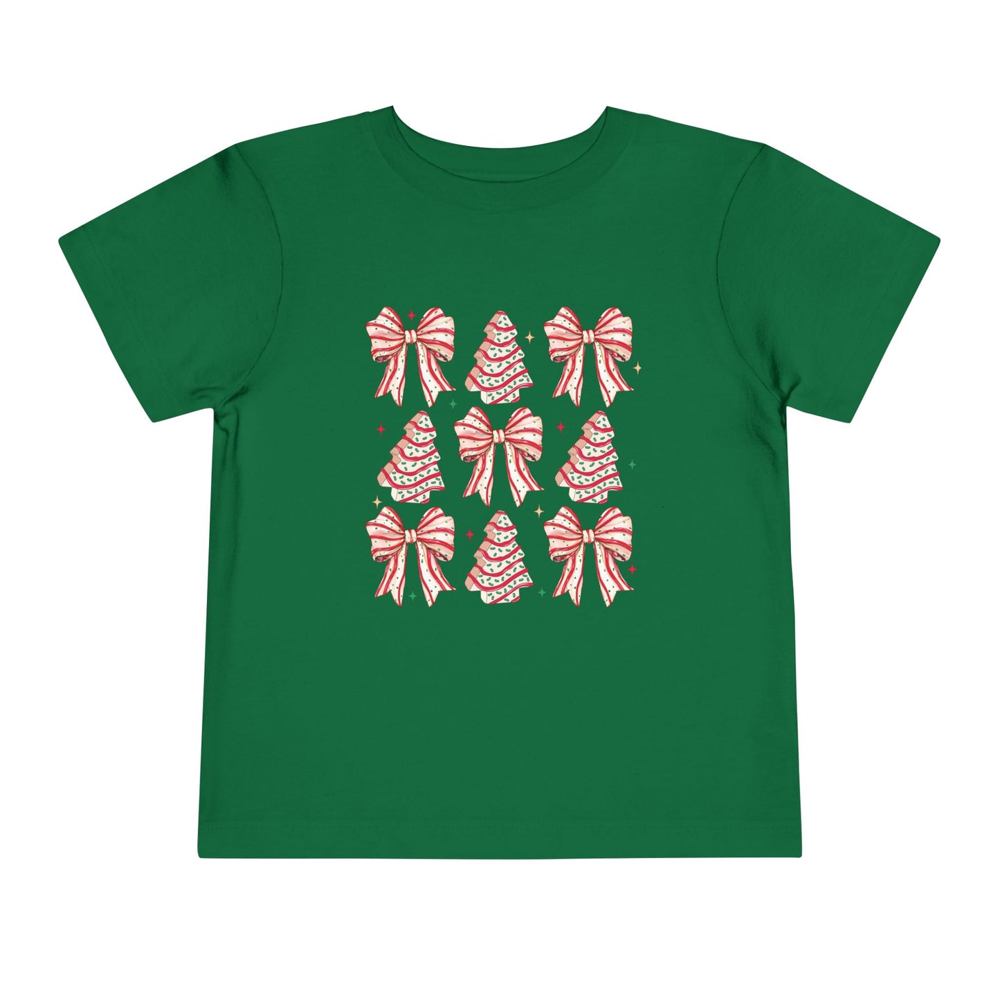 Toddler Tee Christmas Tree Cakes and Bows
