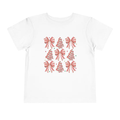 Toddler Tee Christmas Tree Cakes and Bows