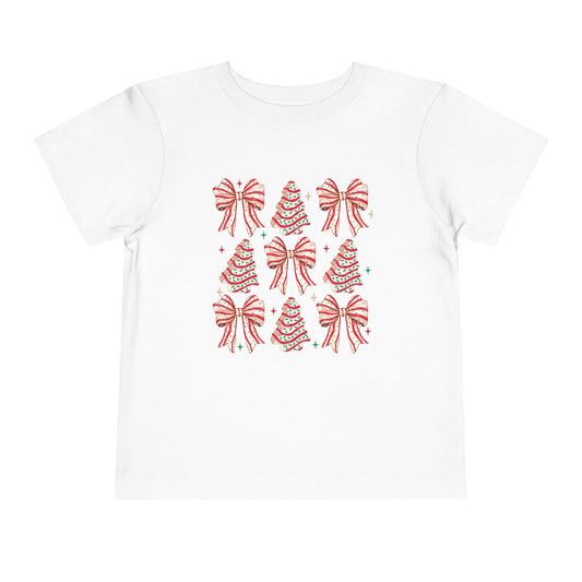 Toddler Tee Christmas Tree Cakes and Bows