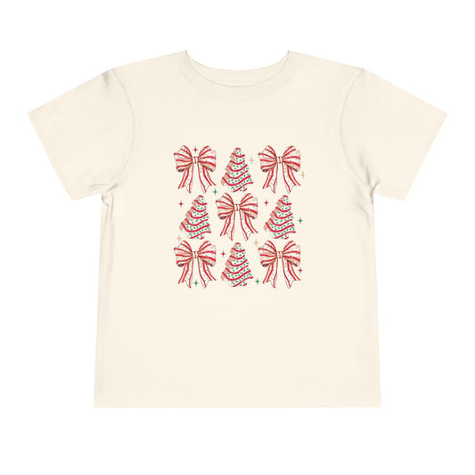 Toddler Tee Christmas Tree Cakes and Bows